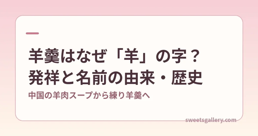 羊羹の歴史と名前の由来を解説するイメージ画像